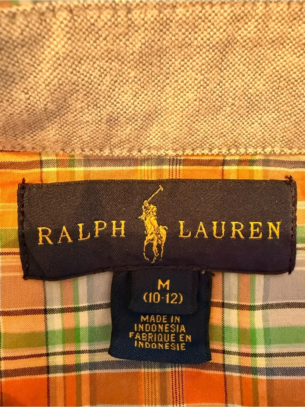 Ralph Lauren Boys Plaid Short Sleeve Button-Down Shirt - Size M (10-12)
